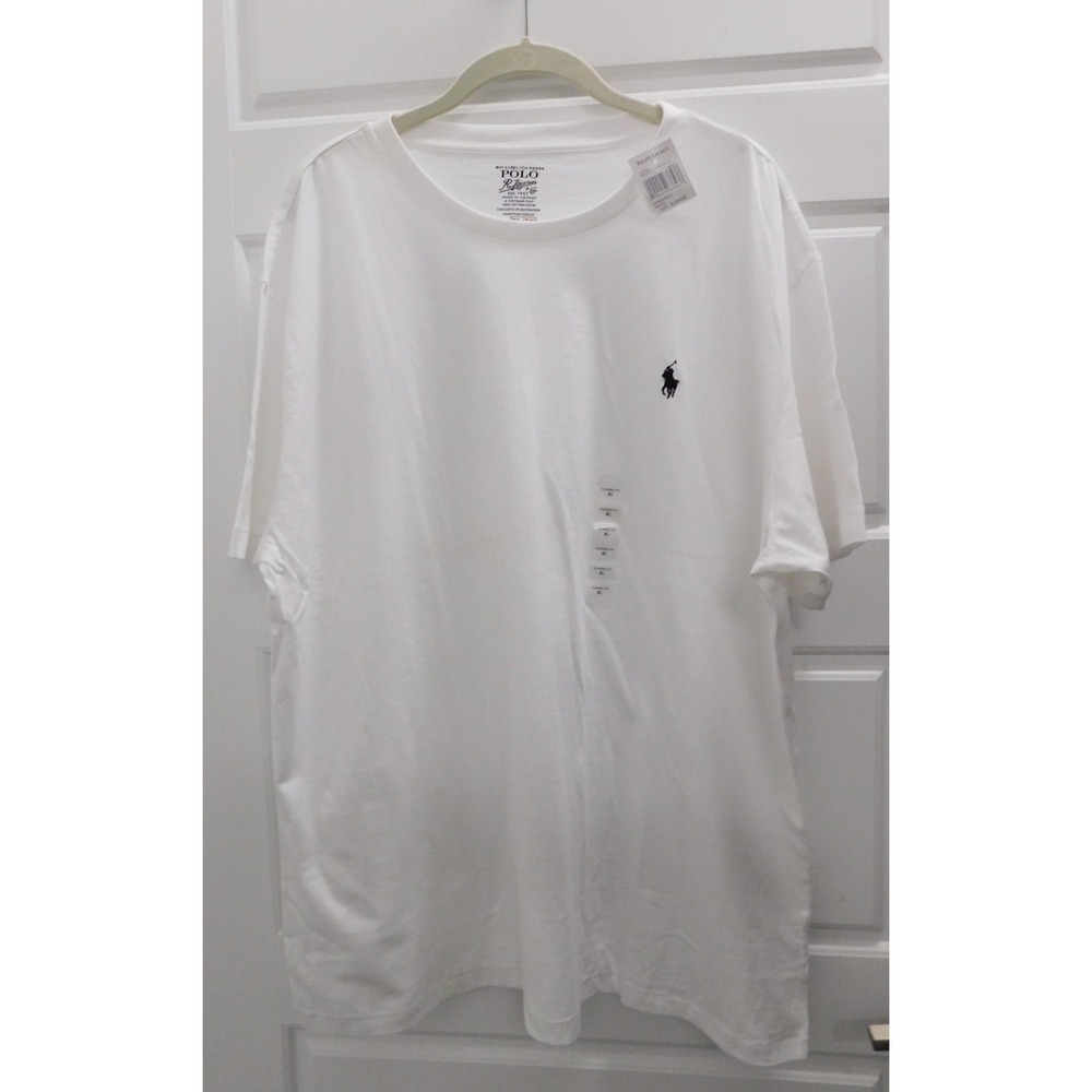 Polo Ralph Lauren Men's WHITE T-Shirt Short Sleeve Cotton Tee   Size XL NWT